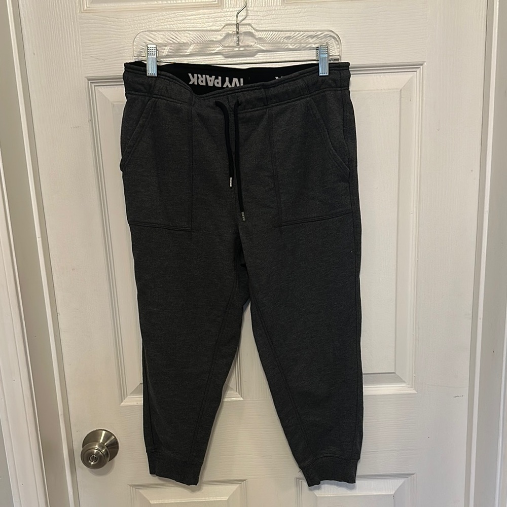 Ivy Park Dark Grey Cropped Capri Jogger Pants